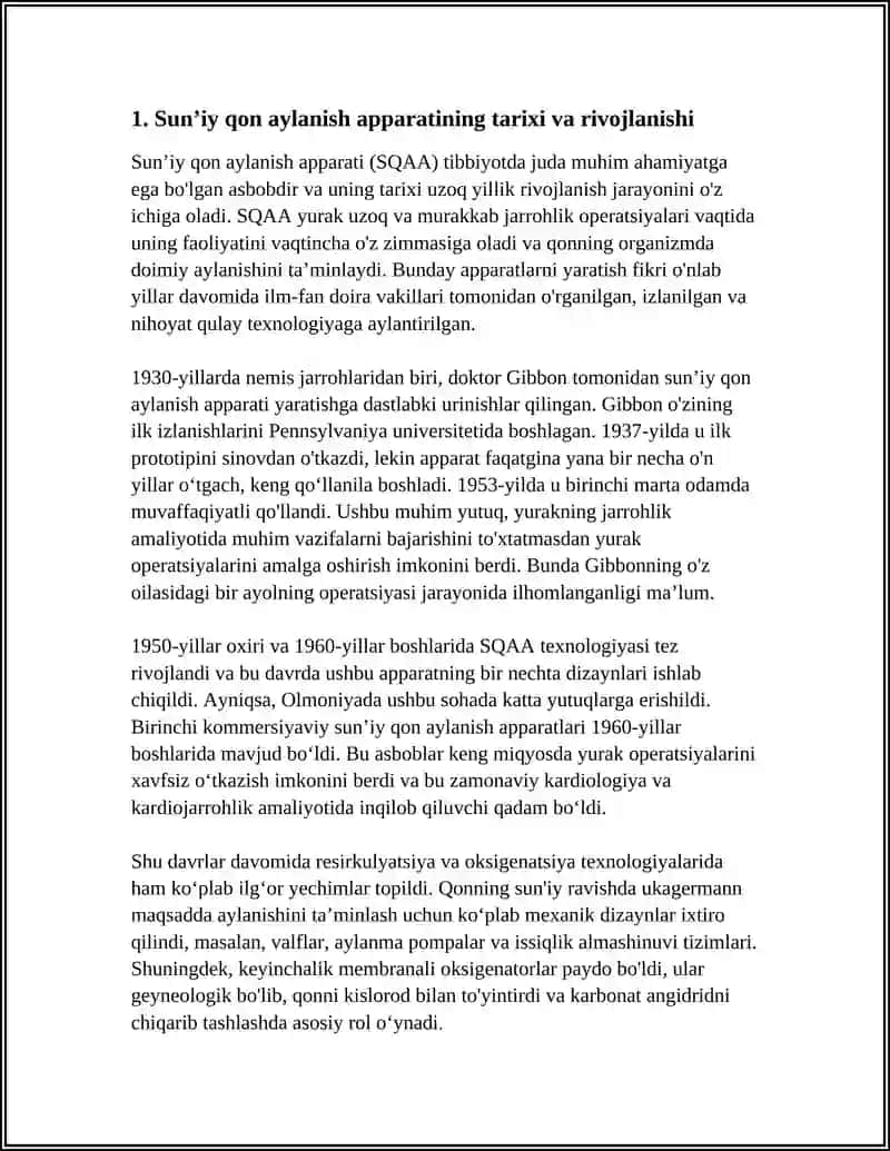 SUNʼIY QON AYLANISH APPARATI 4