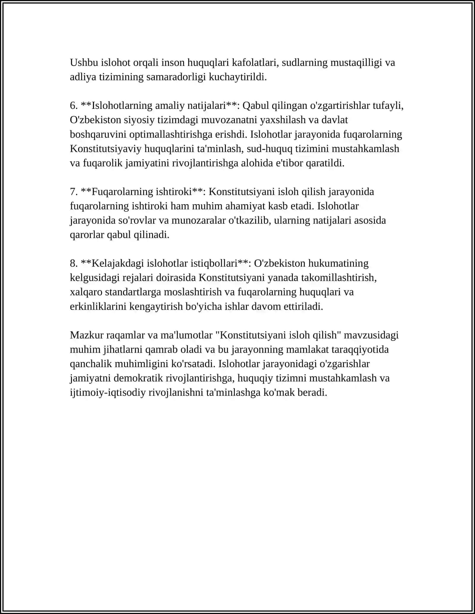 MUSTAQILLIK YILLARIDA DAVLAT BOSHQARUV TIZIMIDA AMALGA OSHIRILGAN ISLOHOTLAR 4