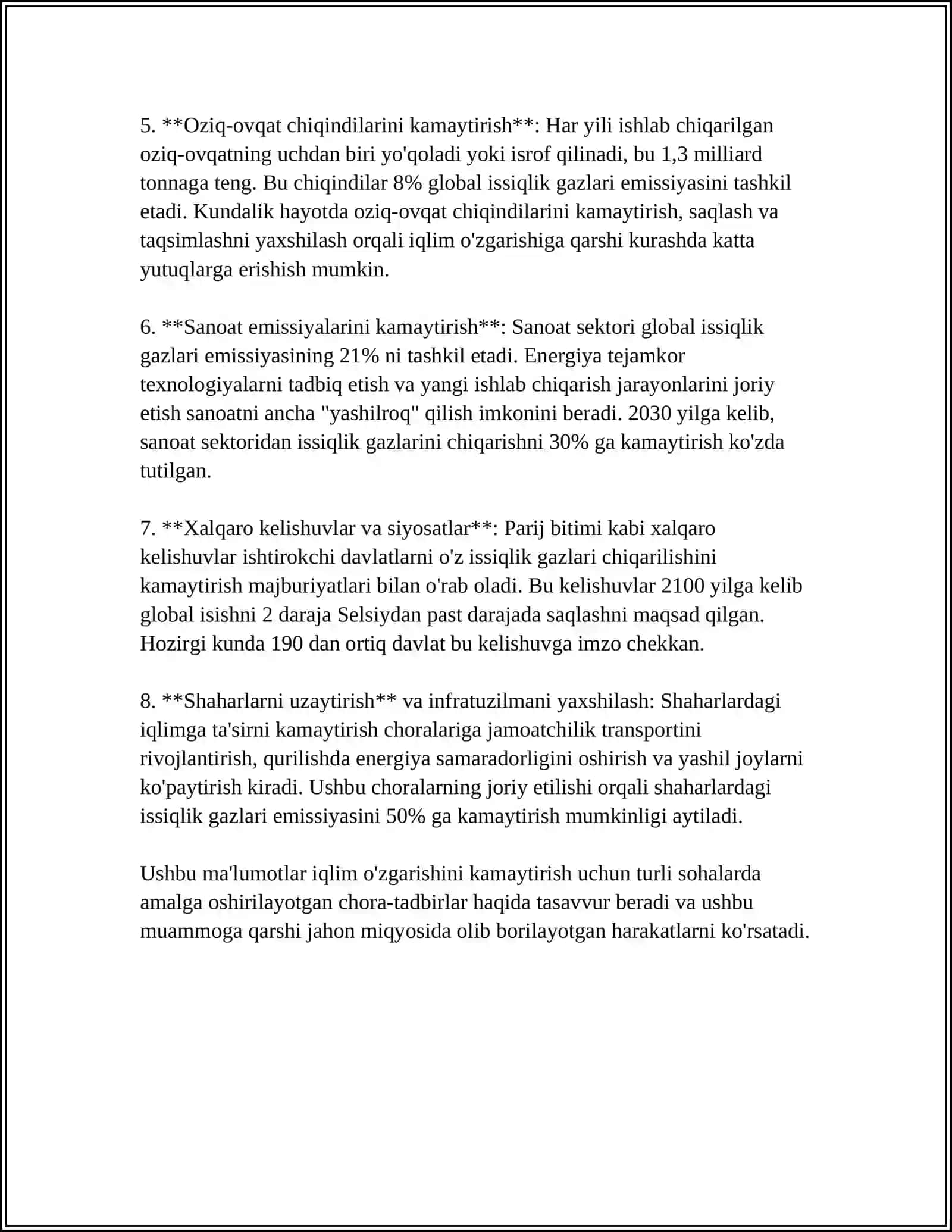 ANTROPOGENNING BIOSFERAGA TA’SIRINI KAMAYTIRISH UCHUN KURASHAMIZ 4