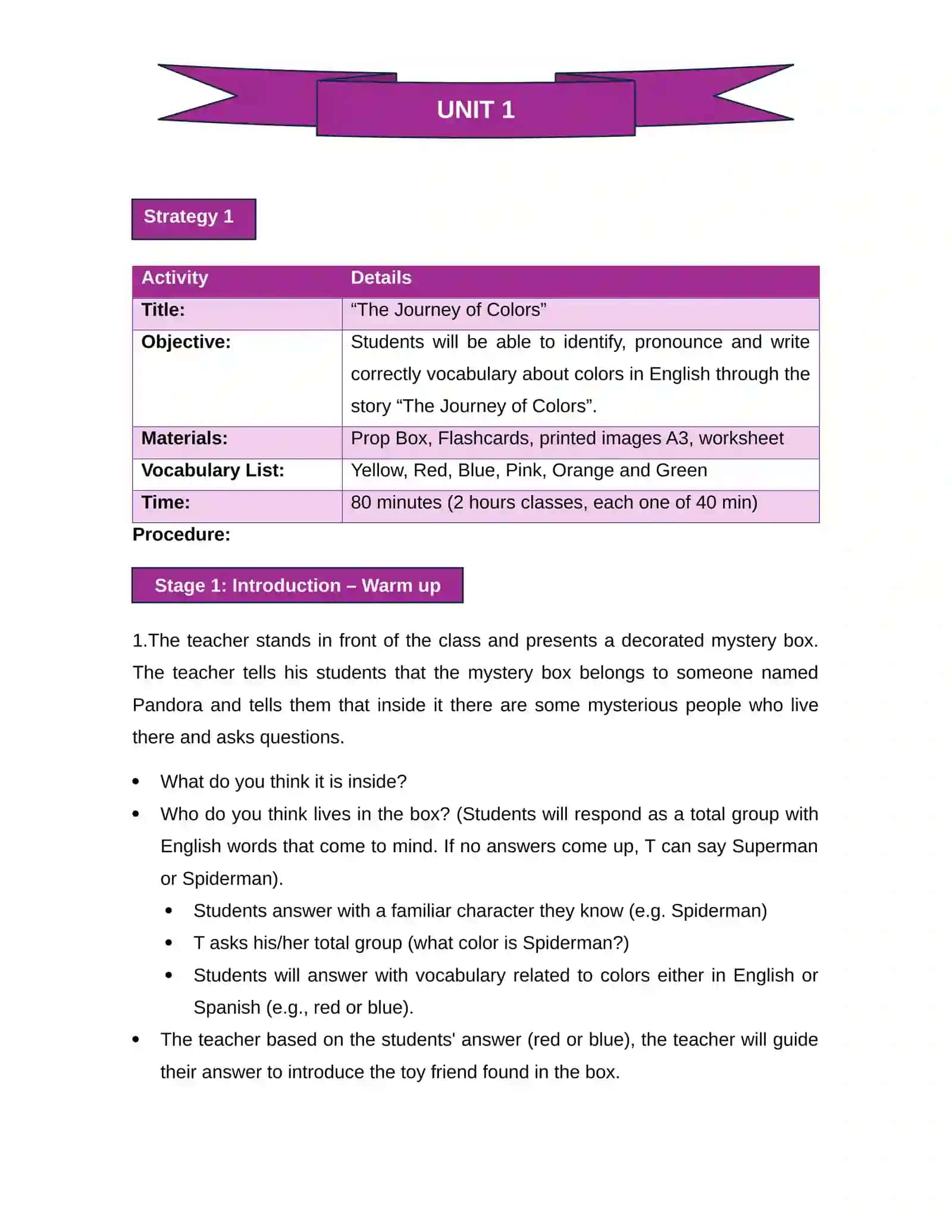 Didactic guide based on storytelling as a pedagogical strategy for L2 vocabulary development in EFL learners at A1 level 4