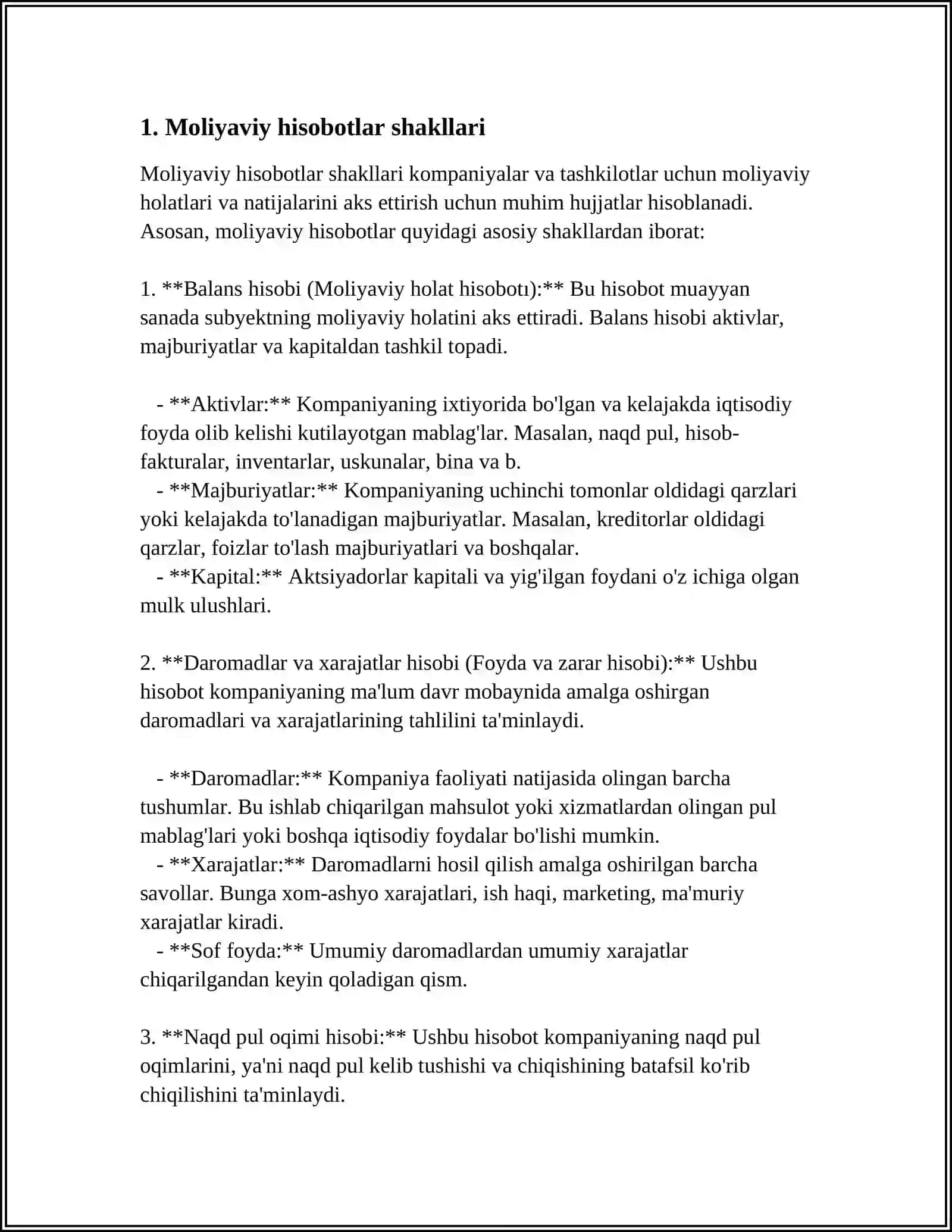 Moliyaviy Hisobotlar Shakllari 4