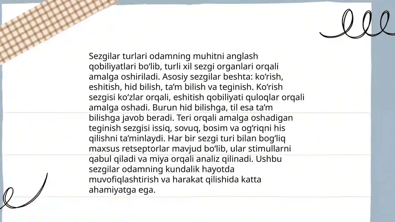 Sezgilar haqida umumiy tushuncha va uning nerv fiziologik asoslari 4