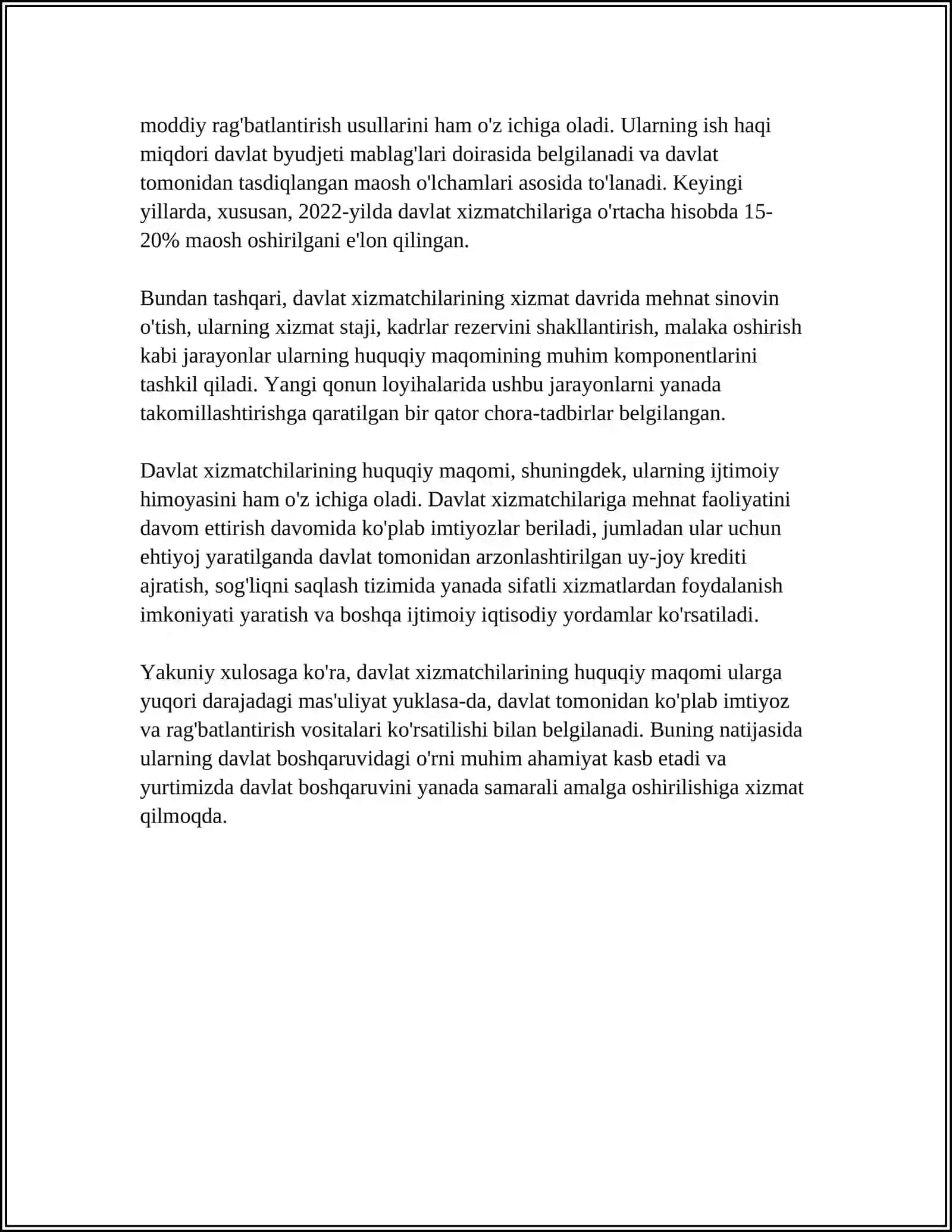 DAVLAT XIZMATCHILARI MA'MURIY HUQUQ SUBYEKTLARI SIFATIDA 4