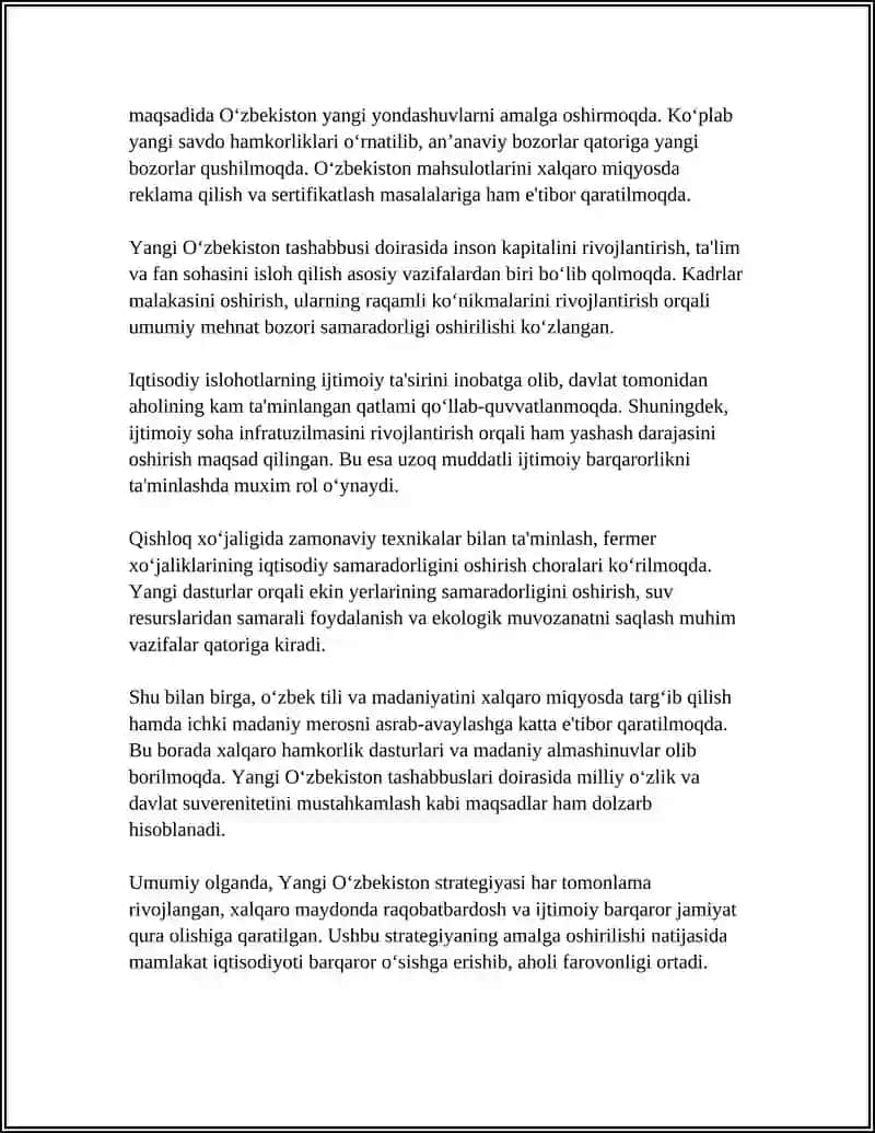 Yangi Oʻzbekiston: iqtisodiy islohotlar va sanoat strategiyasi 4
