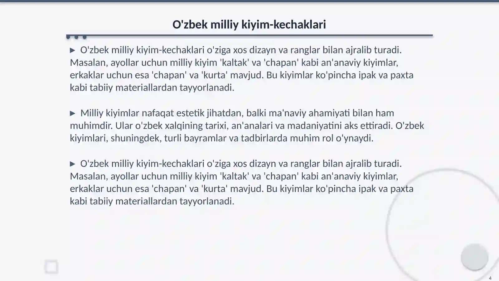 Milliy madaniy qadriyatlar 4