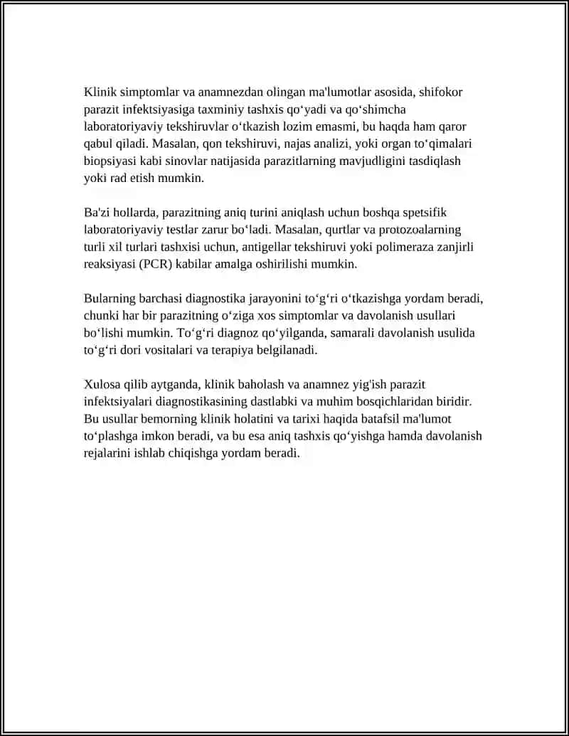 PARAZIT KASALLIKLAR DIOGNOSTIK USULLARI 4