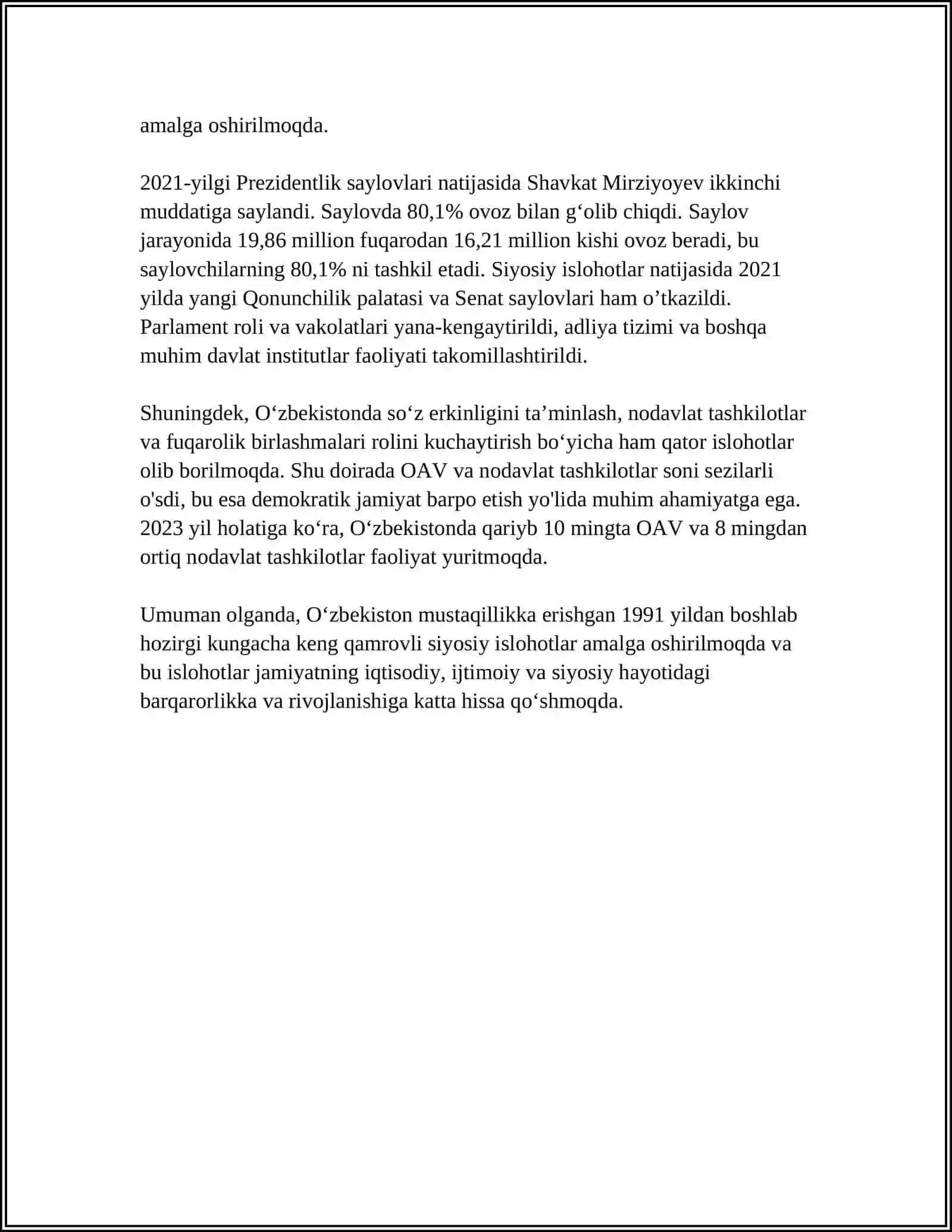 O'ZBEKISTONDA AMALGA OSHIRILGAN GATAG ONLIK SIYOSATI 4