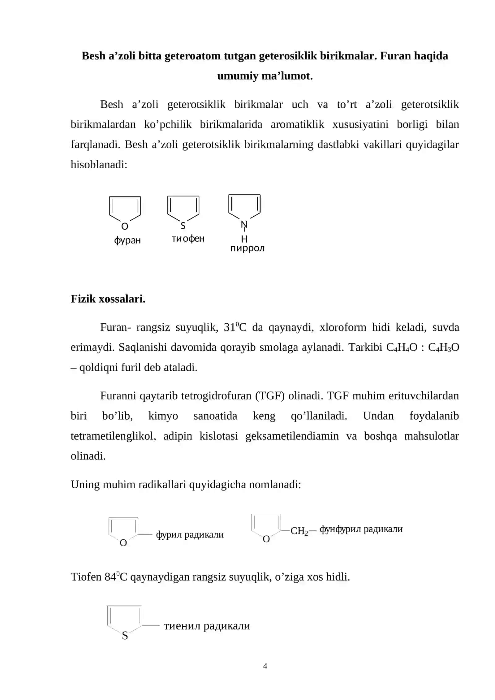 Kimyo guruhi talabasi Shermetova Gulnoz "ORGANIK KIMYO" fanidan Kurs ishi 4