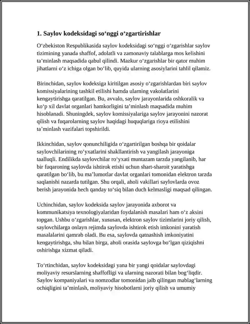 OʻZBEKISTONDA SAYLOV TIZIMIDAGI OʻZGARISHLAR 4