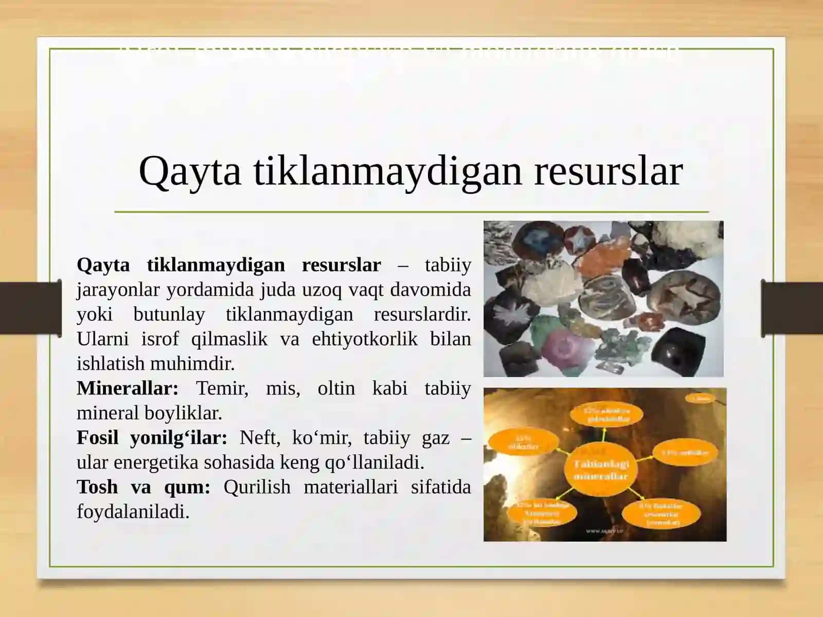 Tabiiy resurslardan oqilona foydalanish asoslari 4
