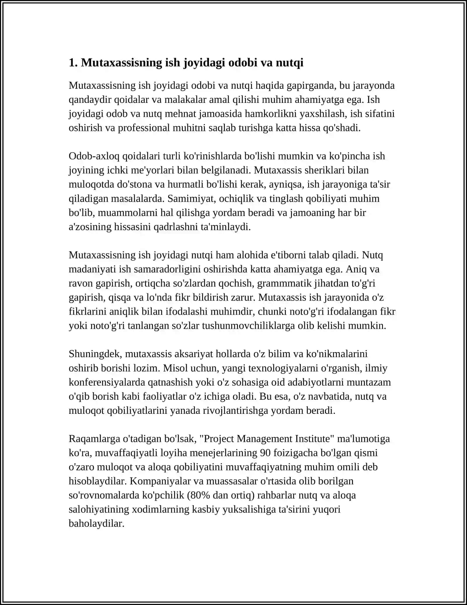 MUTAXASSISNING ODOBI VA NUTQI MAVZUSIDA DIOLOGIK MATN YOZISH 4
