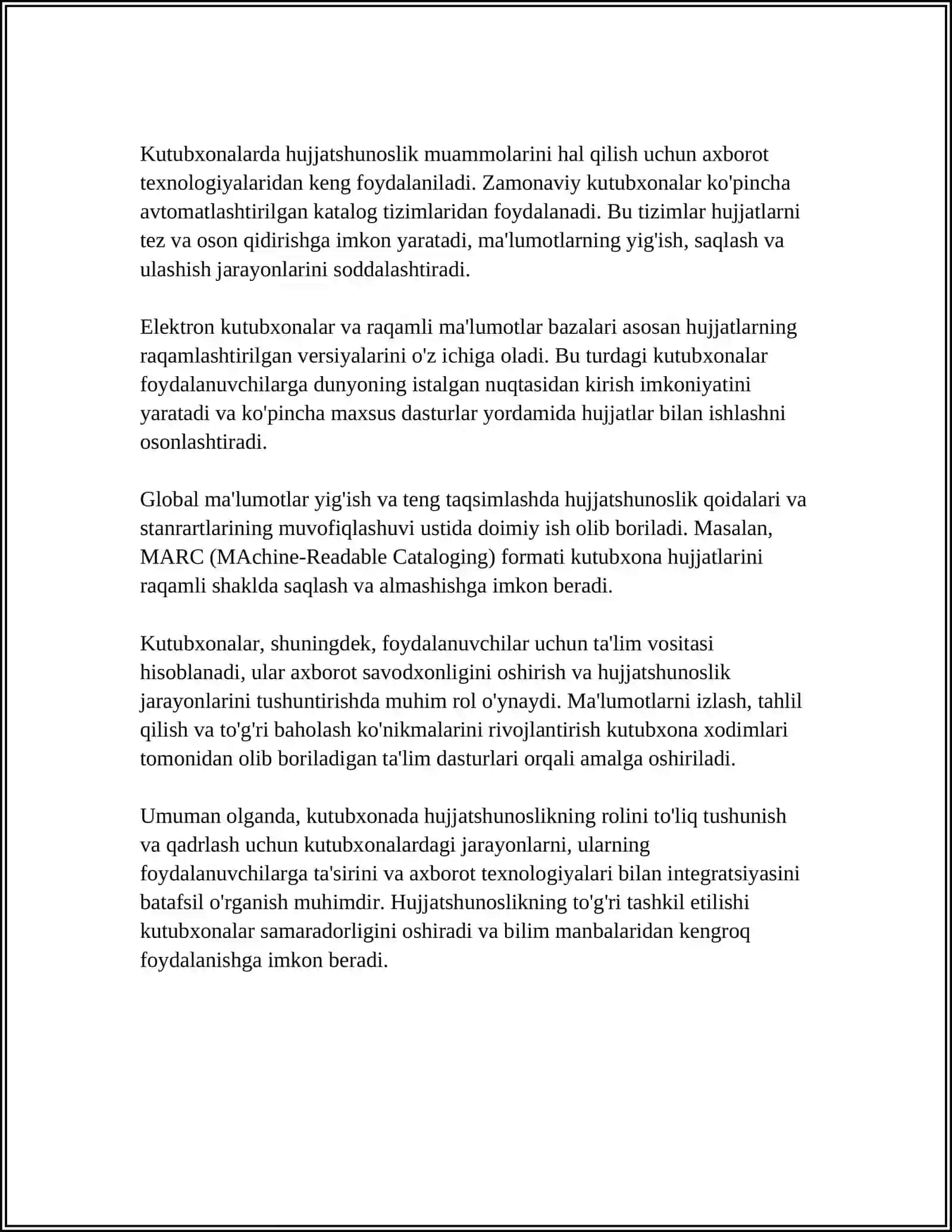 KUTUBXONALARDA XUJJATSHUNOSLIK ISHI 4