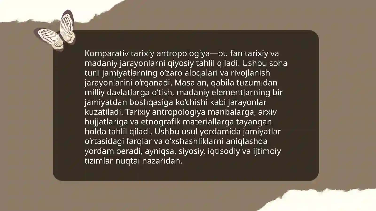 Tarixiy antropologiyaning zamonaviy yo'nalishlari va o‘rganish metadologiyasi 4