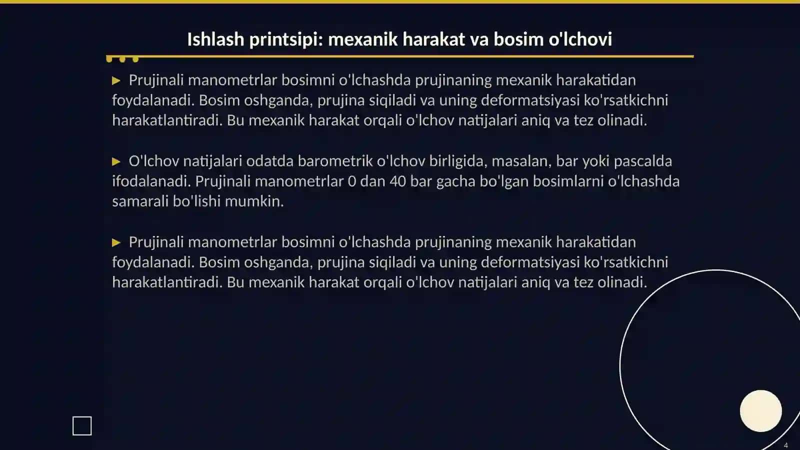 Prujinali manometrlarning tuzilishi va komponentlari 4