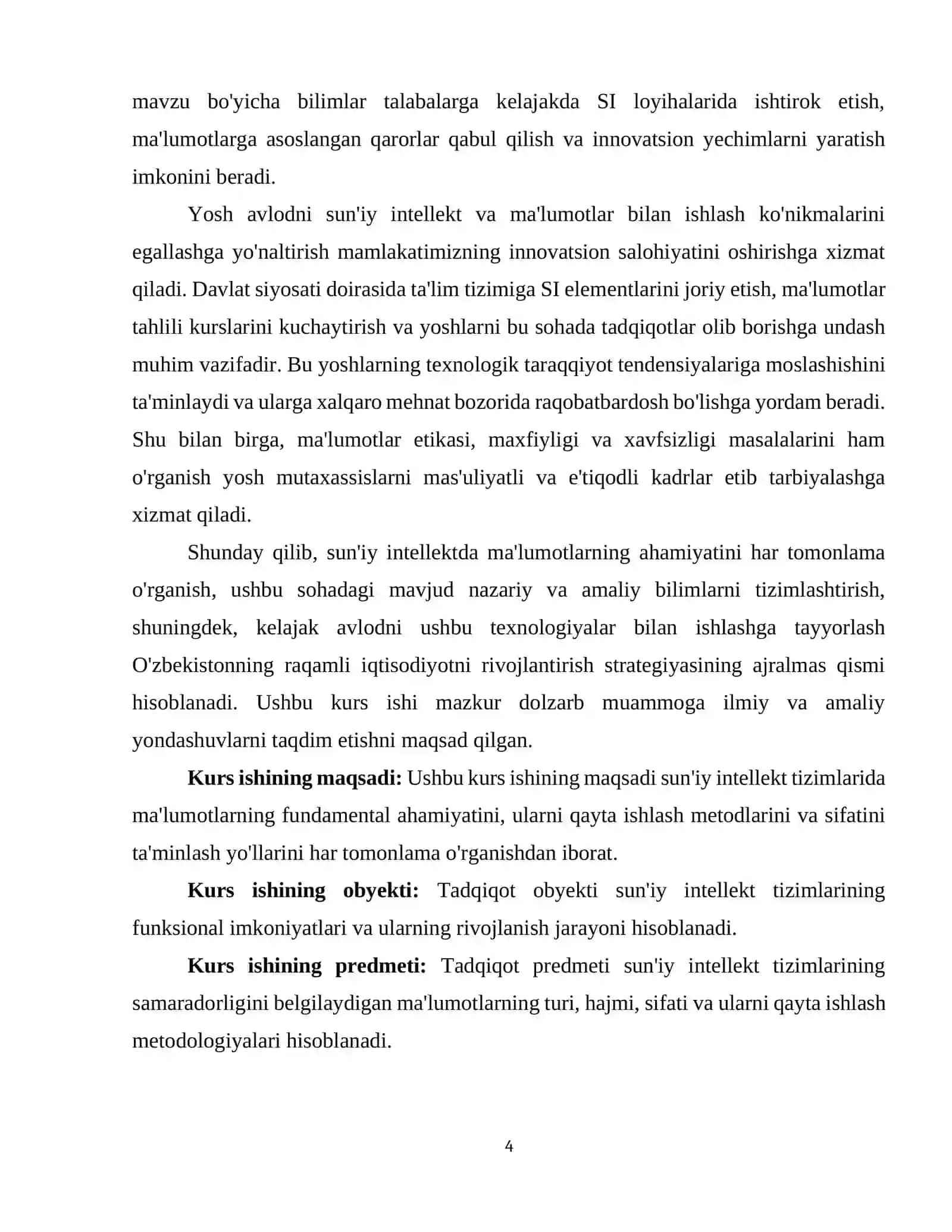 SUN'IY INTELLEKT ASOSLARI KURS ISHI 4