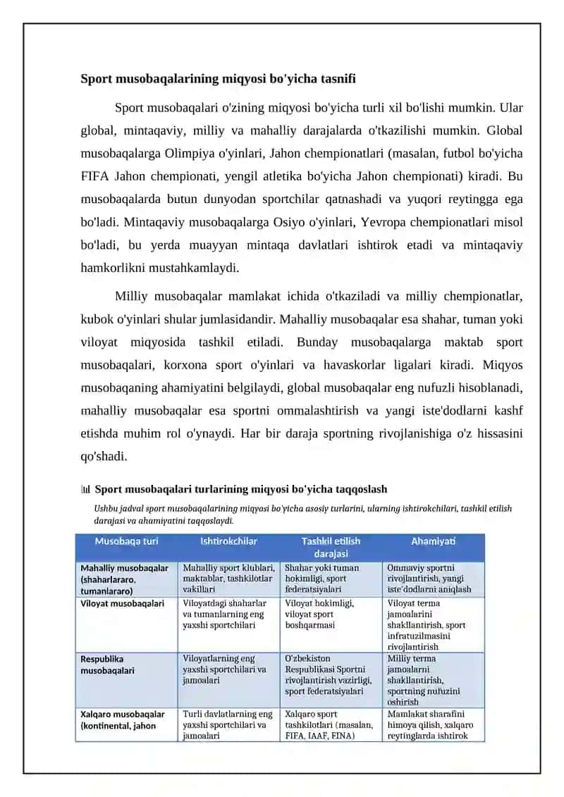 Sport musobaqalari turlari va xususiyatlari 4