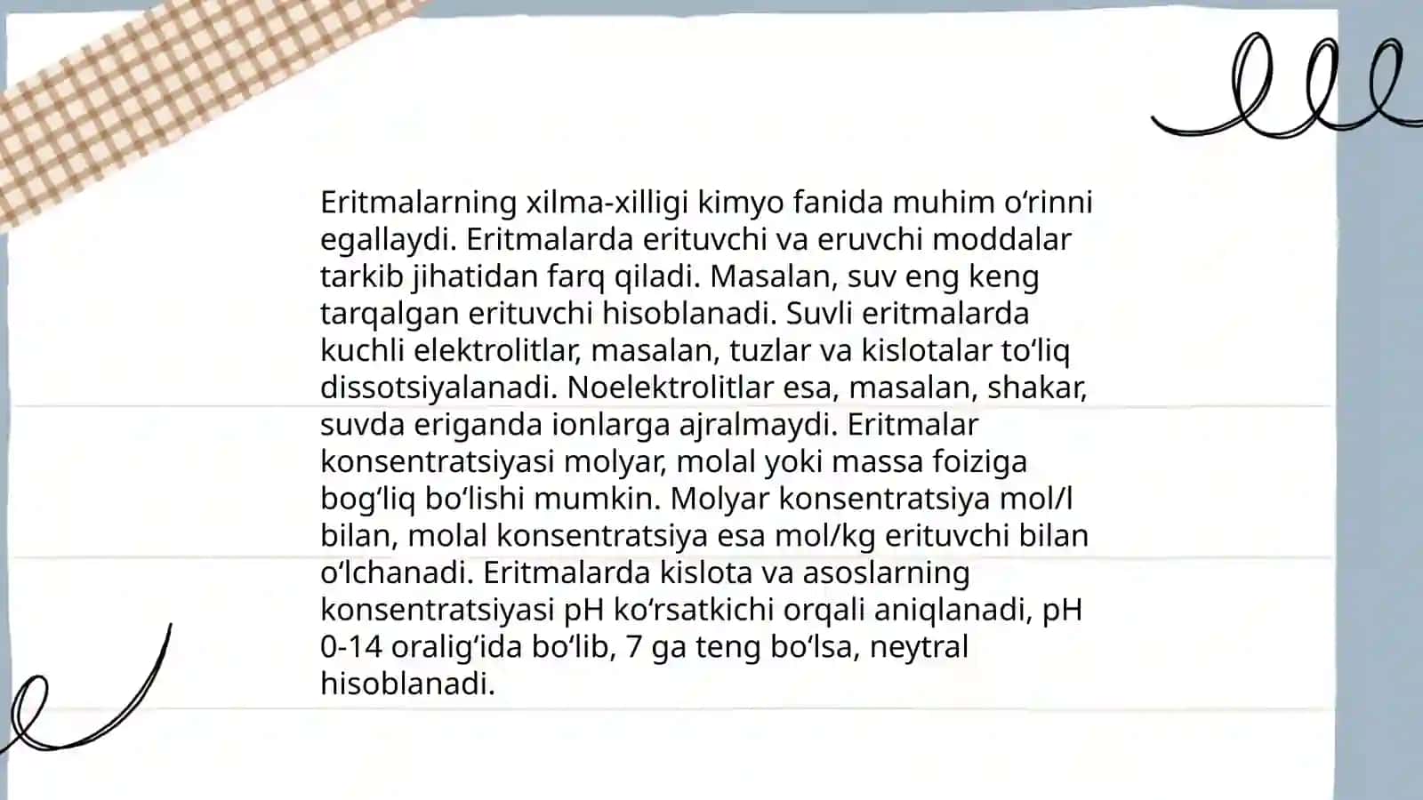 Eritmalar konsentrasiyalari orasidagi bogʻliqlik 4