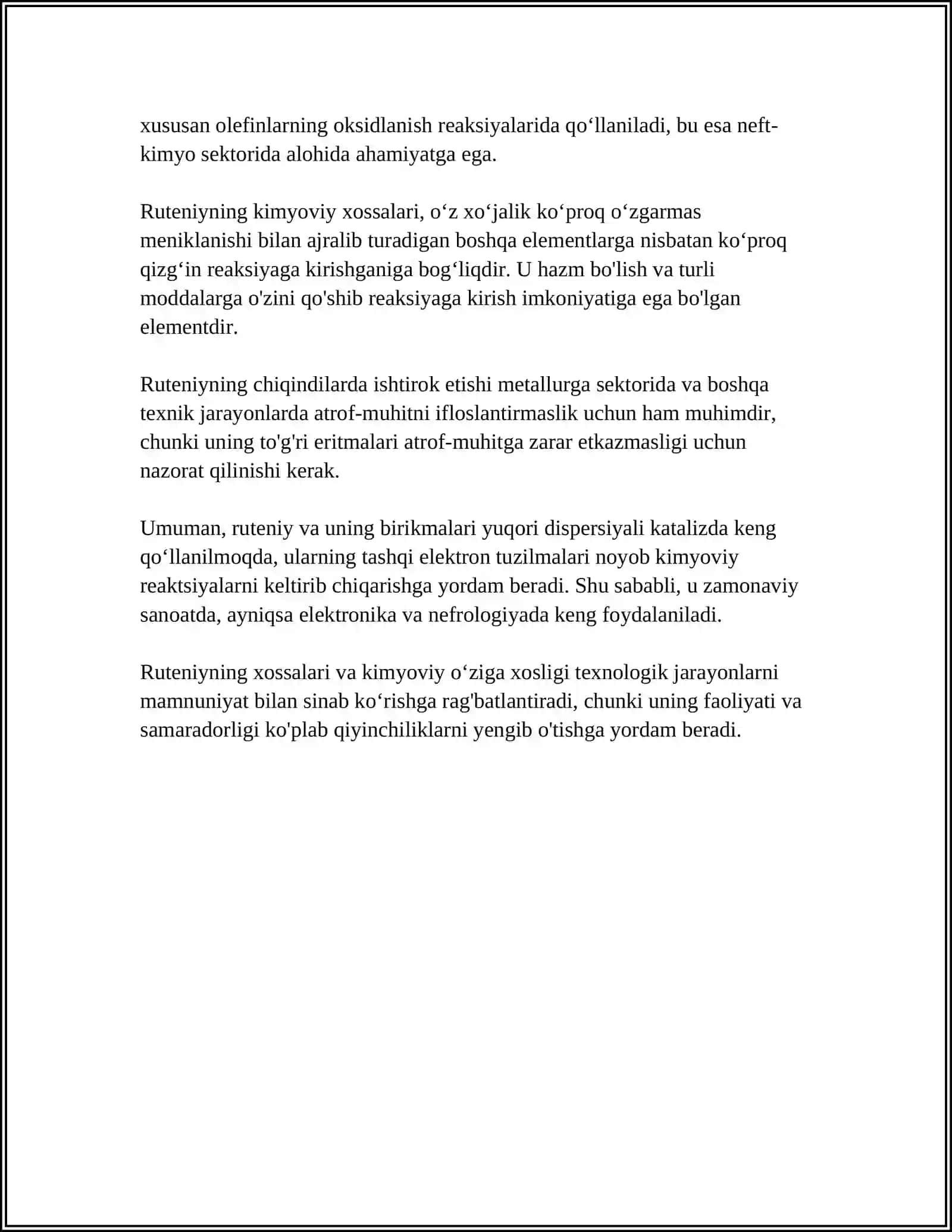 RUTENIY BIRIKMALARI OLINISHI VA ULARNING XOSSALARI 4