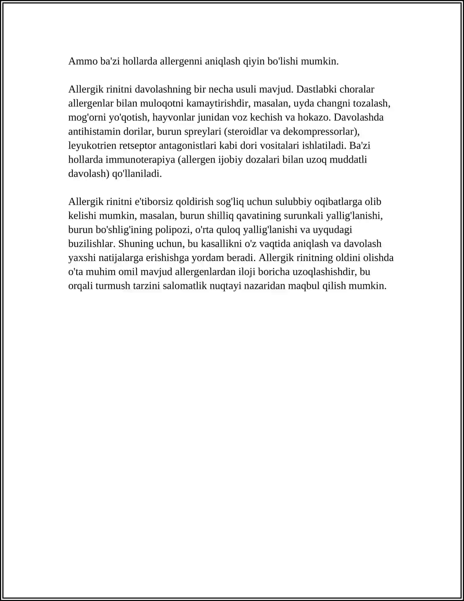ALLERGIK RINIT VA ULARNI ZAMONAVIY DAVOLASH USULLARI. OZENA, BALLONOSINUSOPLASTIKA 4