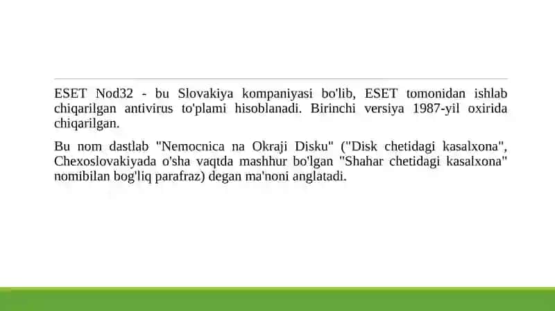 ESET NOD32 antivirus vositasidan foydalanish. 4