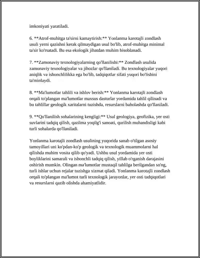 YONLANMA KAROTAJLI ZONDLASH USULI 4