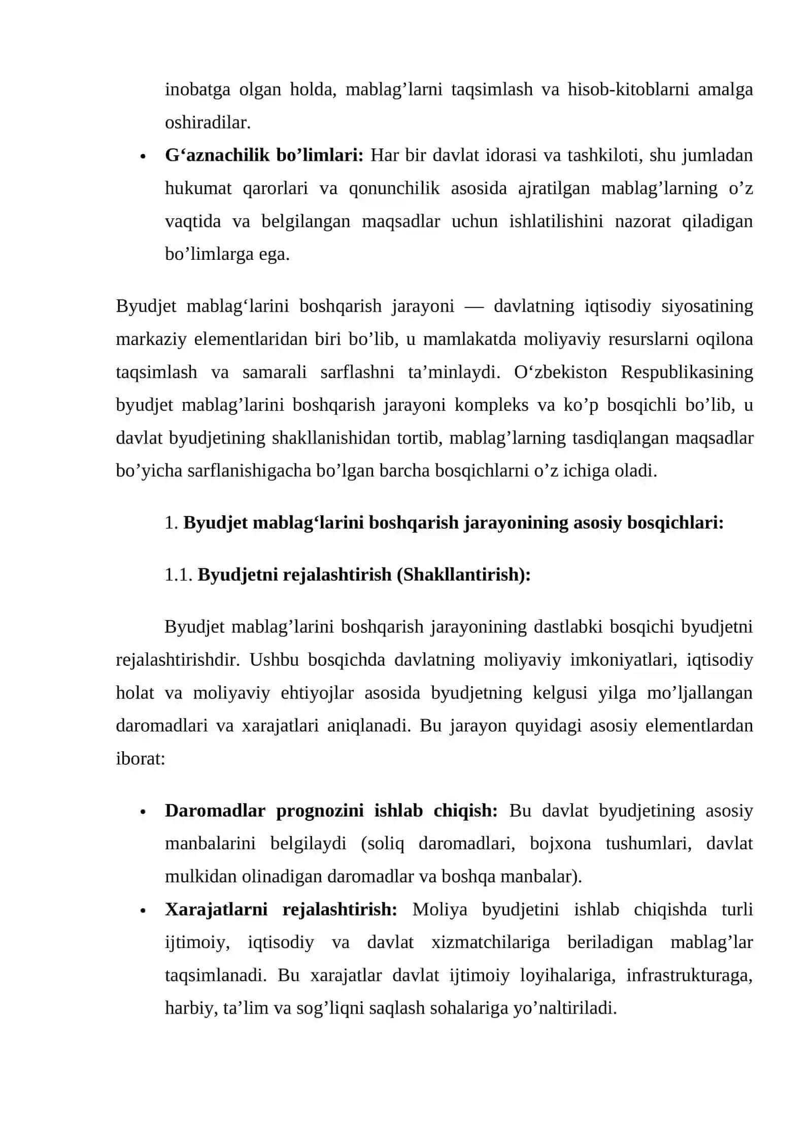 Oʻzbekiston Respublikasi Gʻaznachiligining Davlat Budjetini Boshqarishdagi Ahamiyati 4