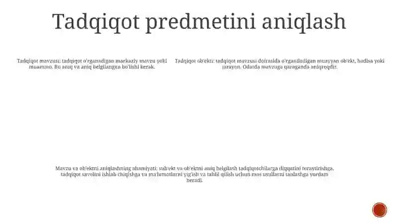 Ilmiy Tadqiqotning Ob'Yekti Va Predmetini Belgilash 4