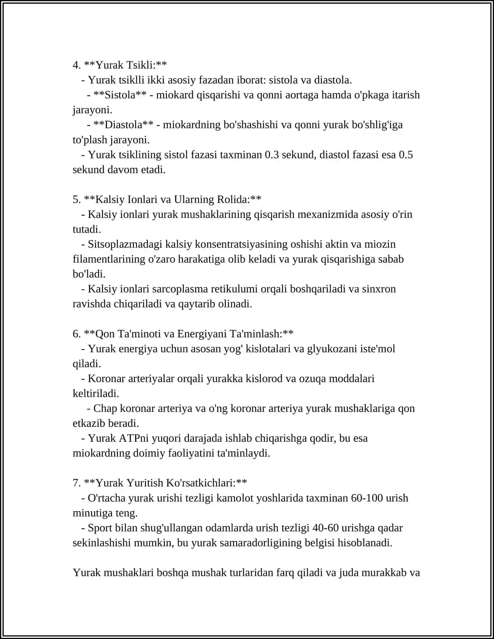 YURAK MUSKULI VA OʻTKAZUVCHI TIZM GISTALOGYASI 4