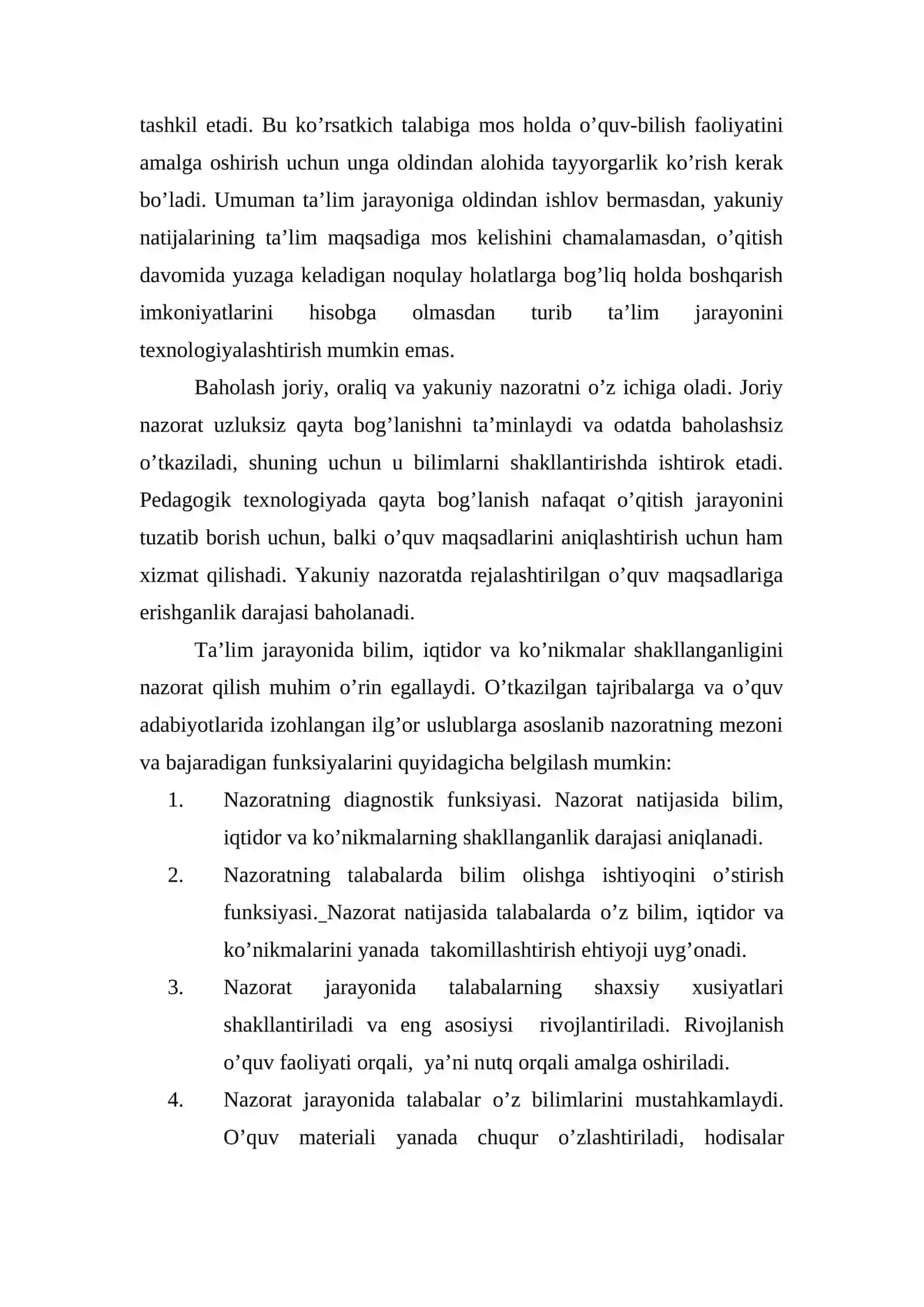Zamonaviy o`quv jarayonida pedagogik nazorat 4