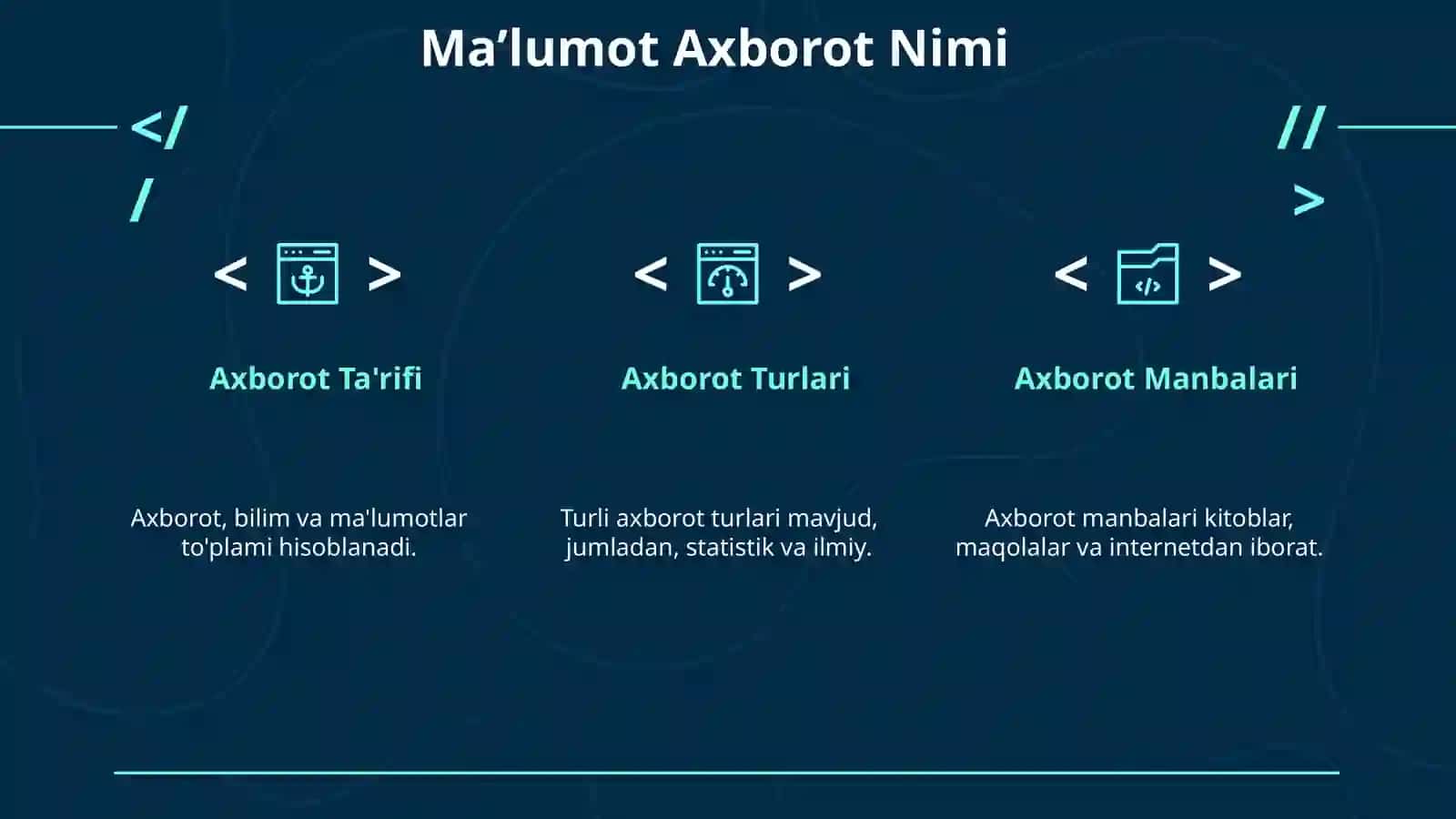 MAʼLUMOT AXBOROT HUJJATLARI 4