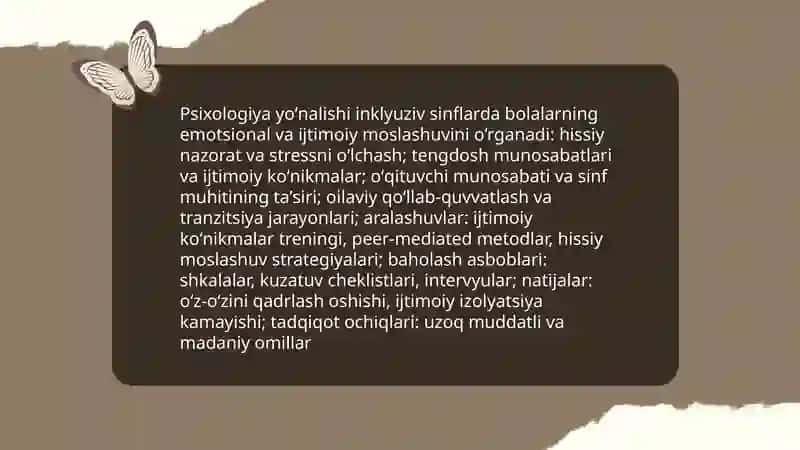 Turli yunalishdagi ilmiy tadqiqotlarda inklyuziv ta'lim muammolarini oʻrganish 4