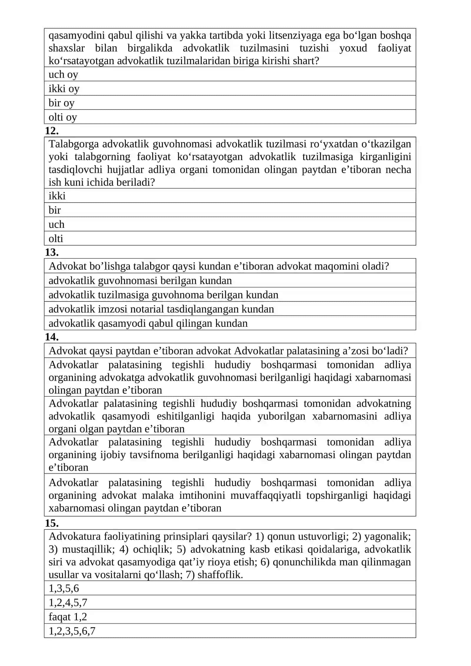 Advokatura fodidan test 4