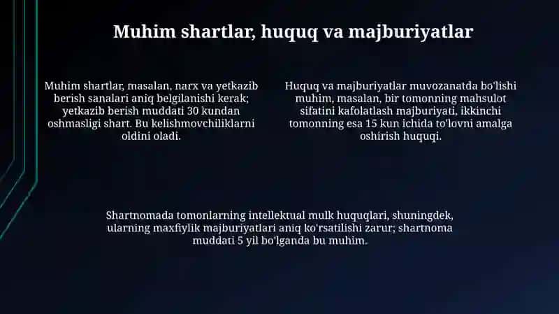 Shartnoma tuzish jarayoni va muhim jihatlari 4