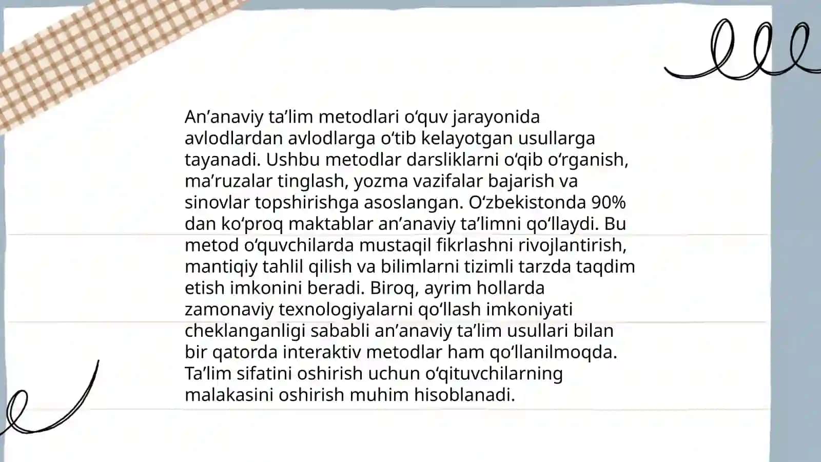 Ta'lim Metodlarining Tasniflanishi 4
