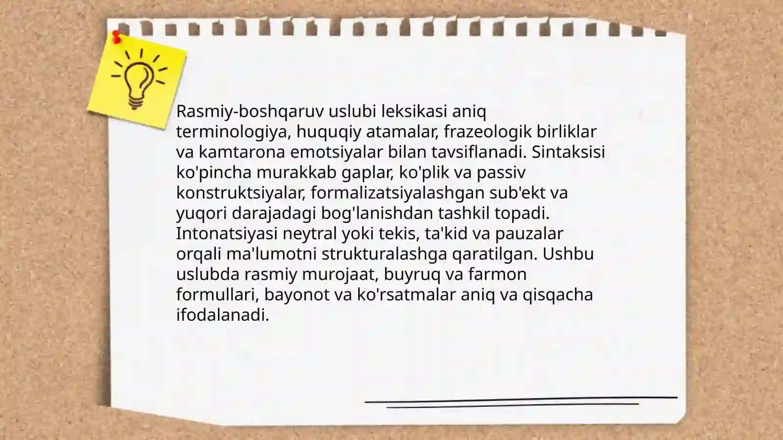 Tilning uslubiy ko'rinishlari. Til imkoniyatlarining uslubiy ifodalarda namoyon bo'lishi 4