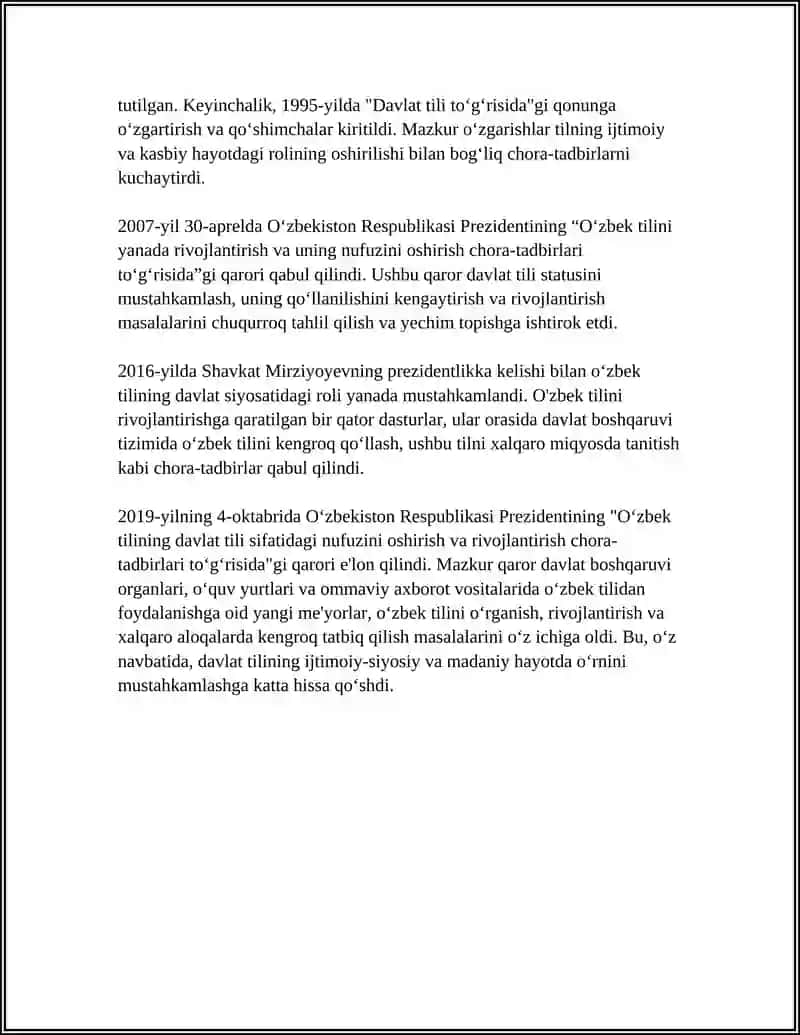 Ona tilining davlat tili sifatida mustahkamlanishi jarayoni 4