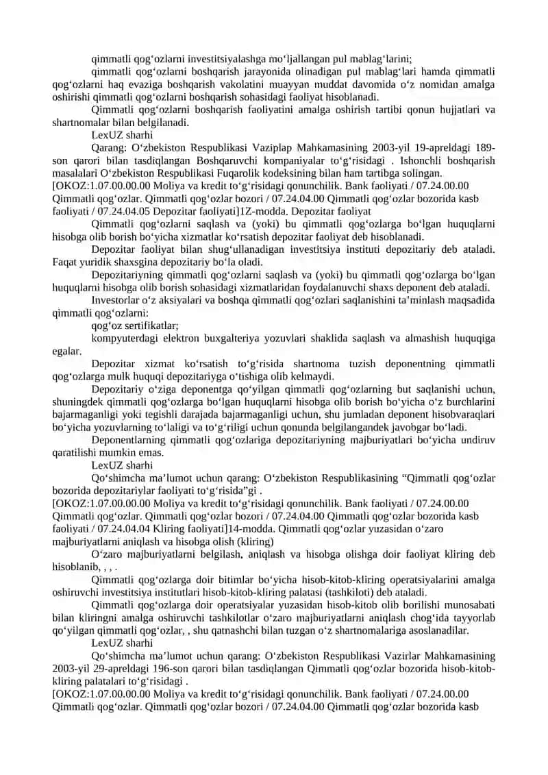 Qimmatli qog‘ozlar bozorining faoliyat ko‘rsatish mexanizmi to‘g‘risida 4