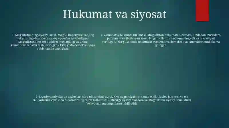 Geografiyadan Mangoliya Mavzusidan Loyihasi 4