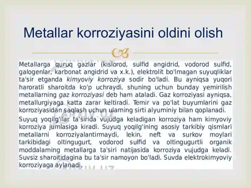 Metal korroziyasi va uning qarshilash usullari 4