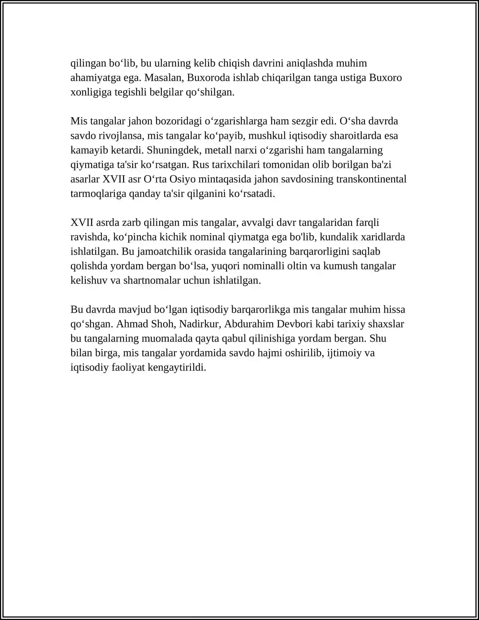 XVII-XVIII- ASRLARDA ZARB QILINGAN MIS TANGALAR 4