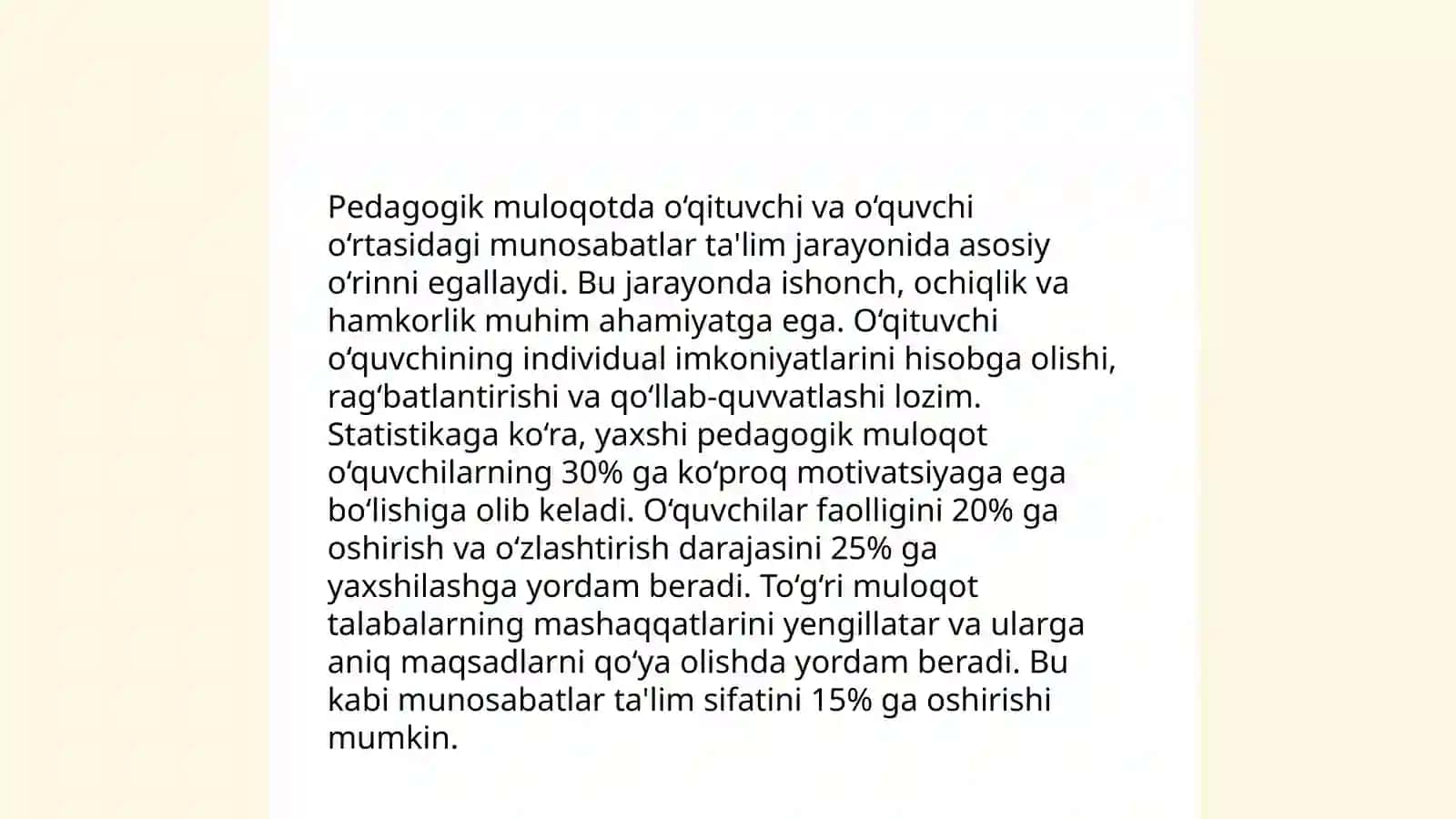 Pedagogik muloqat uning uziga xos xususiyatlari 4