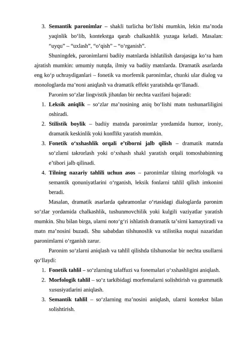 Dramatik asarlarda paronim soʻzlar 4