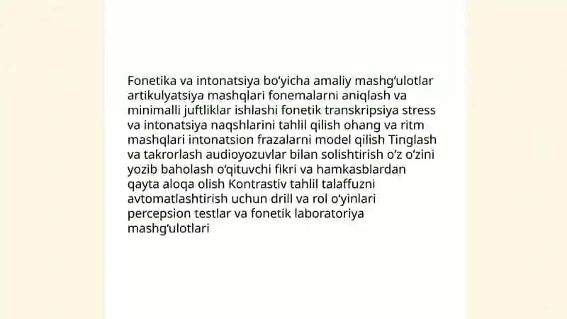 Xorijiy til va adabiyot yonalishi amaliyot 4