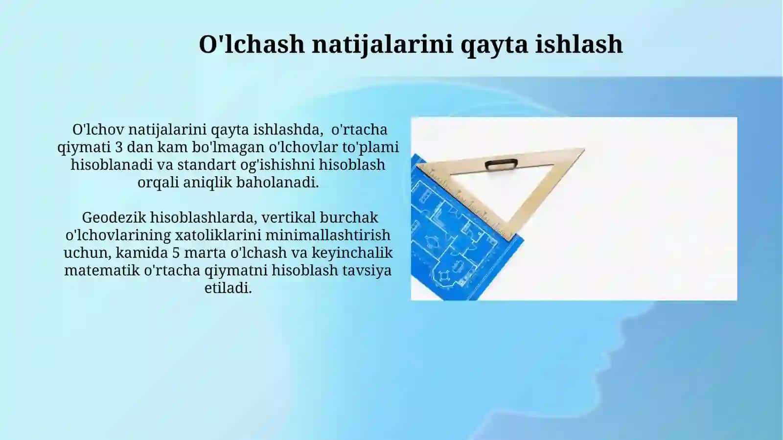 Teodolit asbobi bilan vertikal burchaklarni o‘lchash 4