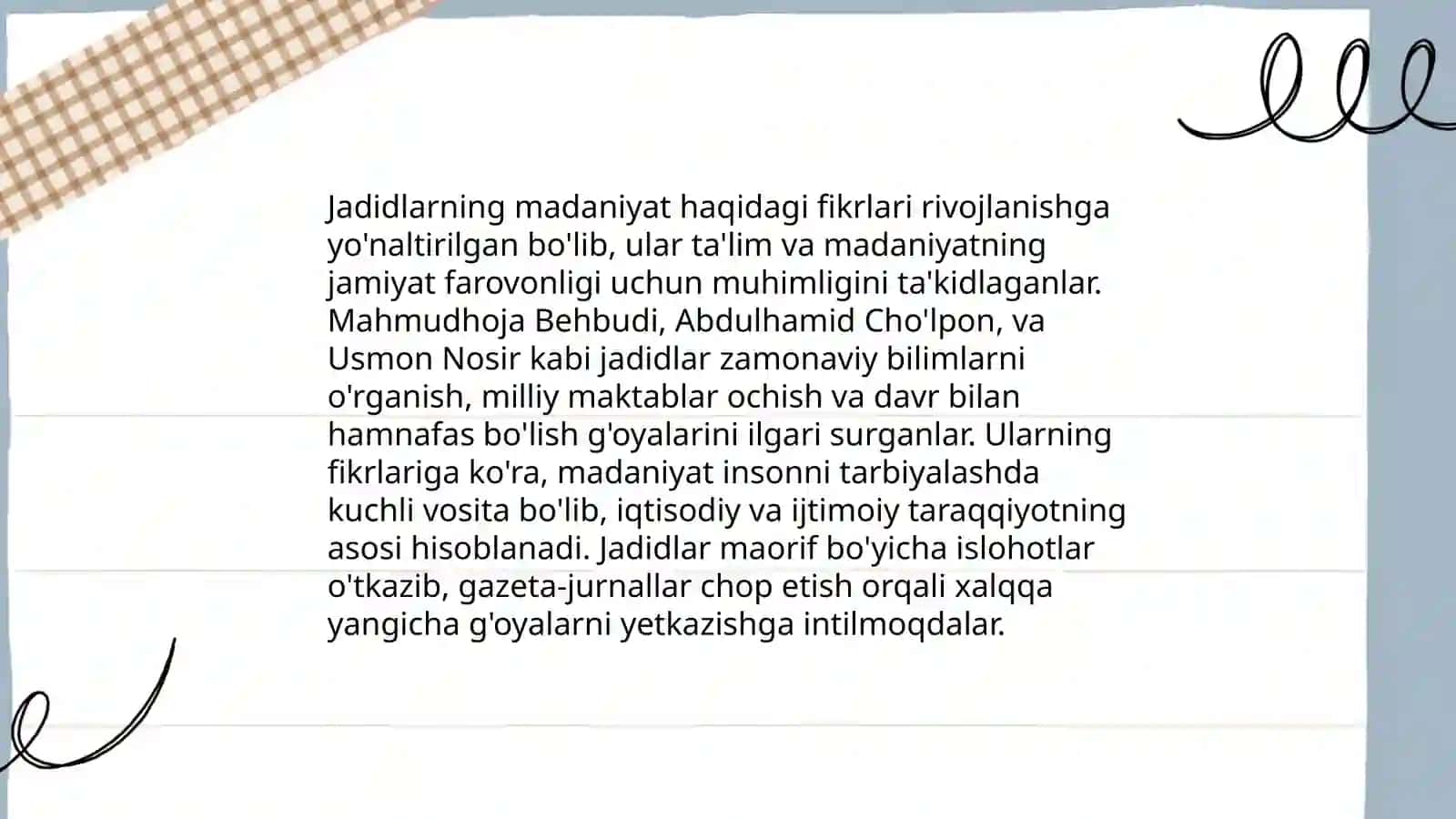 Jadid adabiyoti namoyandalarining madaniyat, ma'rifat, adabiyotga oid fikrlari 4