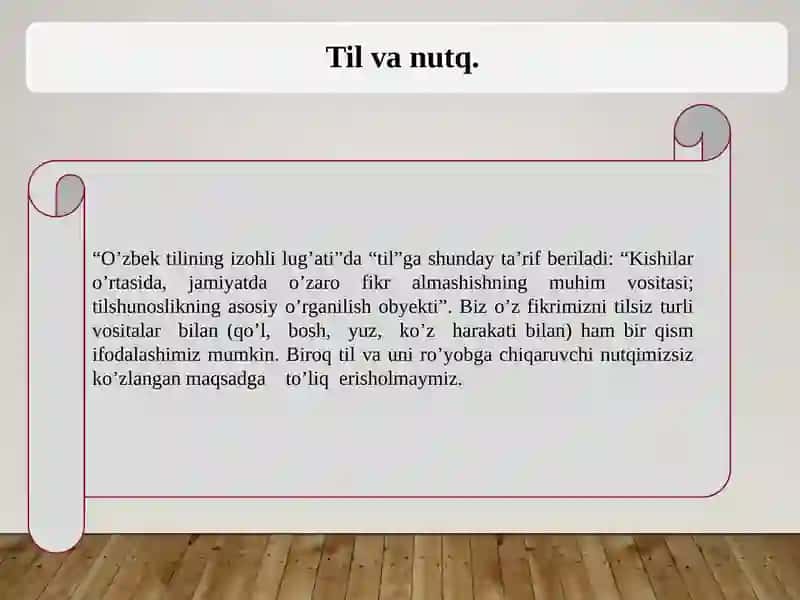 O‘ZBEK TILINING SOHADA QO‘LLANISHI” FANINI O‘QITISHNING MAQSAD VA VAZIFALARI 4