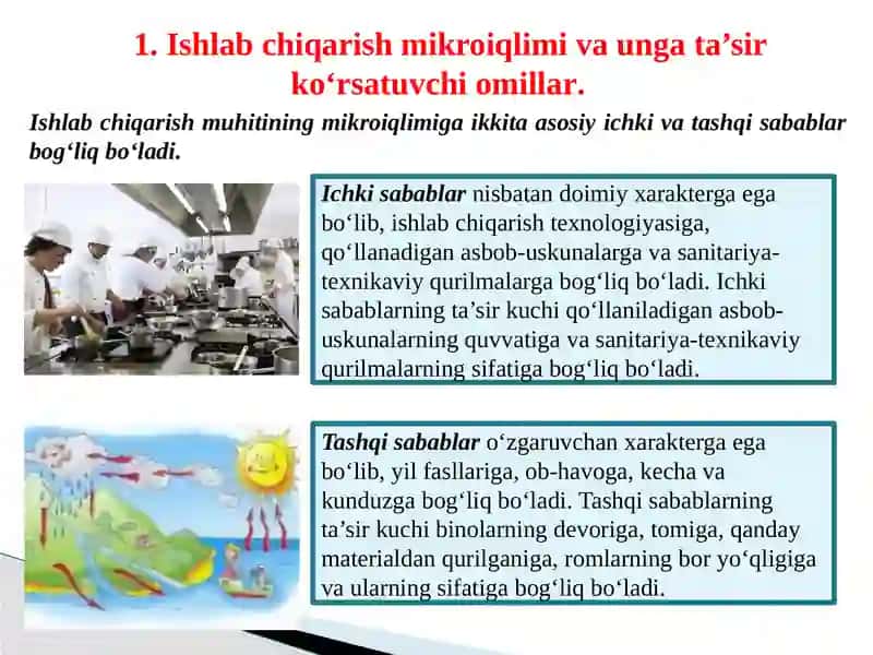 Ishlab chiqarish mikroiqlimi va gigienasi, me’yorlari 4