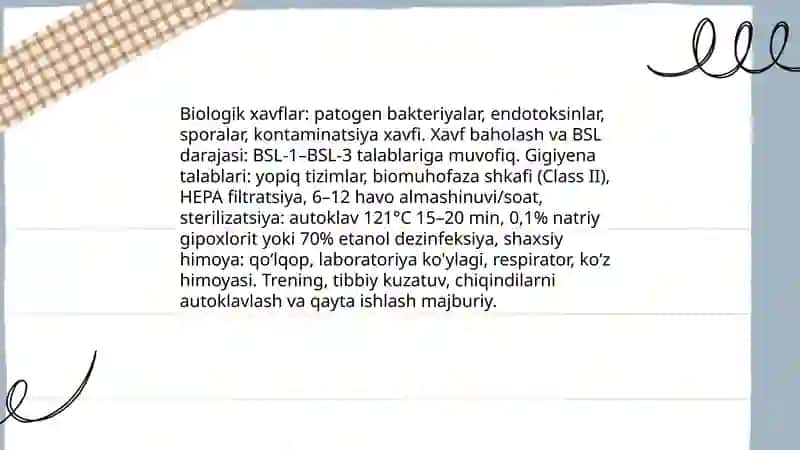 Antibiotiklar ishlab chiqarishdagi mehnat gigiyenasi 4
