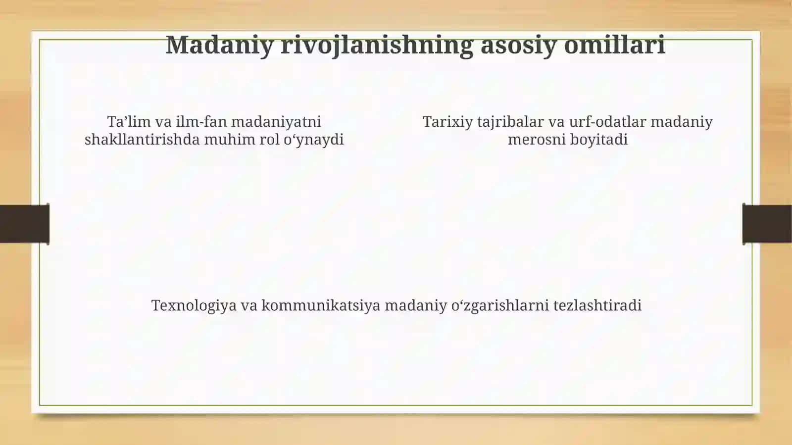 Maʼnaviy va madaniy taraqqiyot 4