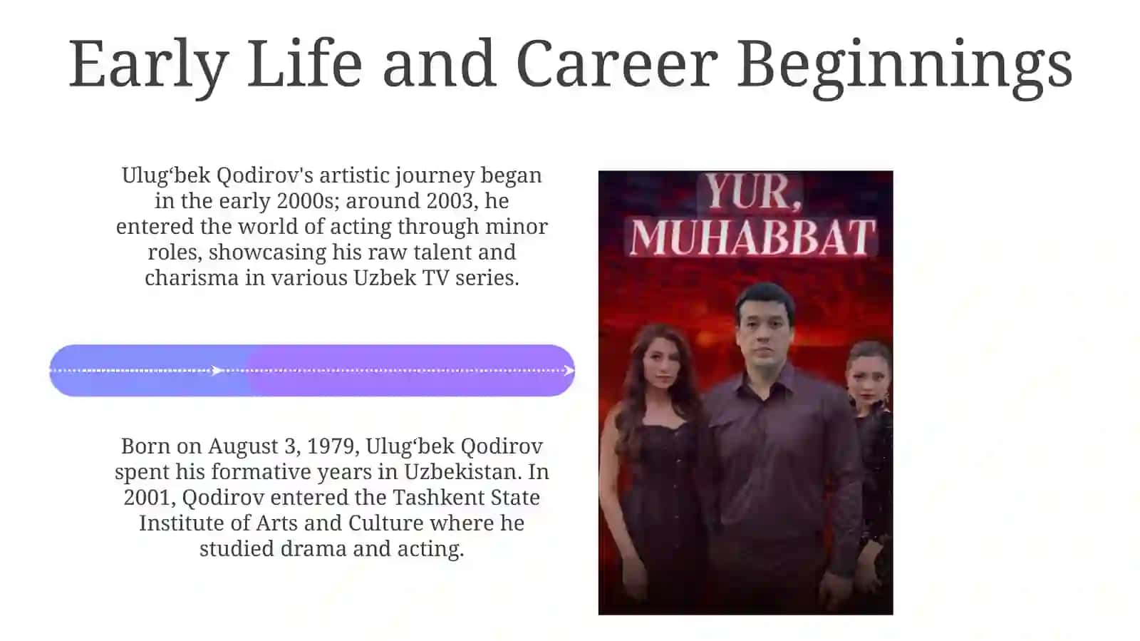 My favorite actor Ulugʻbek Qodirovslife and work his role in Uzbekcinema 4